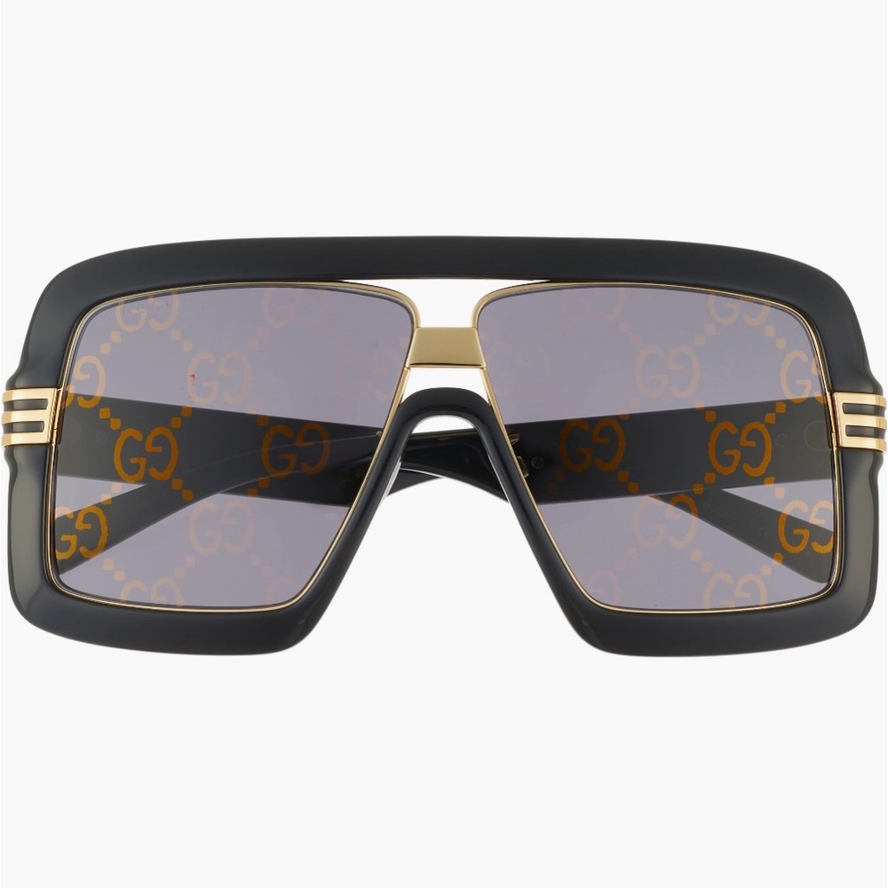 Gucci Black and Gold Women's Sunglasses